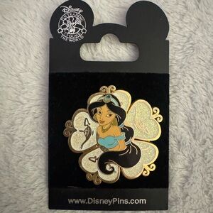 Disney Pin Trading Princess Jasmine Glitter Gold Pin Aladdin Authentic